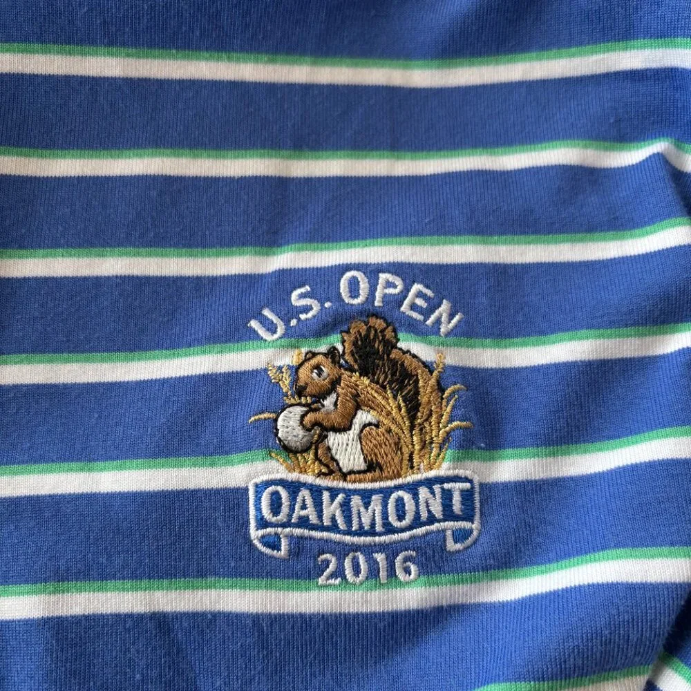Polo Golf Ralph Lauren Shirt Mens XXL Performance Striped U.S. Open Oakmont Pony
